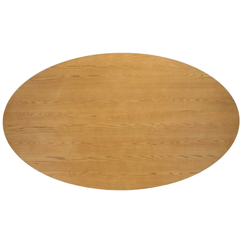 Table à manger ovale en bois naturel, 6 places – 79"L × 46"P × 30"H