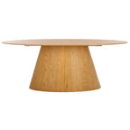 Table à manger ovale en bois naturel, 6 places – 79"L × 46"P × 30"H