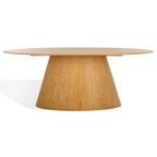 Table à manger ovale en bois naturel, 6 places – 79"L × 46"P × 30"H