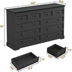 Commode à 10 tiroirs, grande commode à 55 tiroirs en bois et chiffonnier