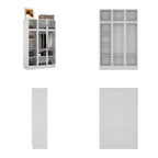 47,2 Grande Armoire LED Lumineuse Placard à Portes en Verre Entièrement en Verre